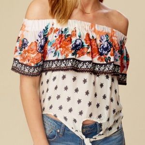 Off the shoulder ruffle top